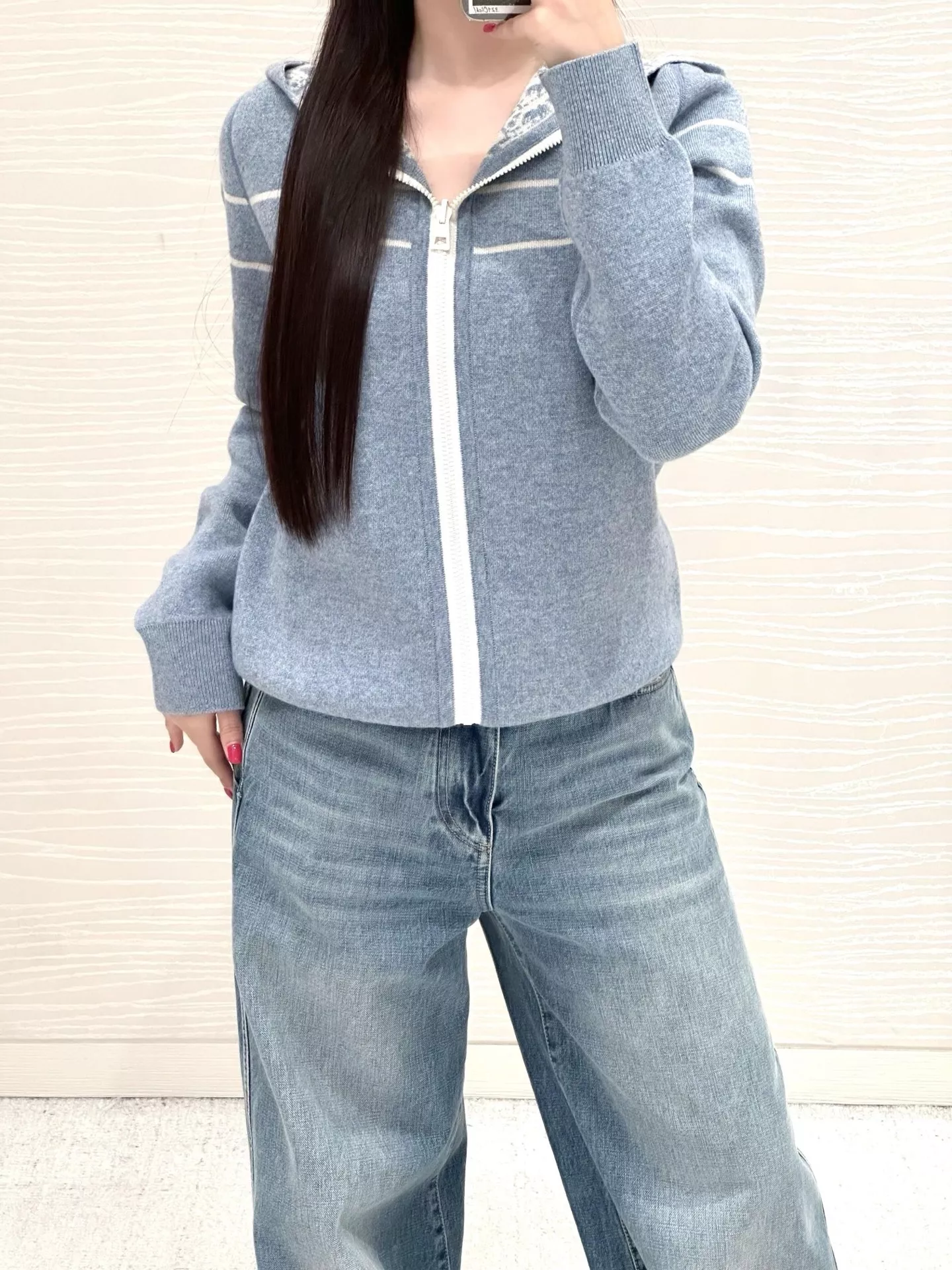 디올 양면 후드 집업 가디건 상세 이미지 22