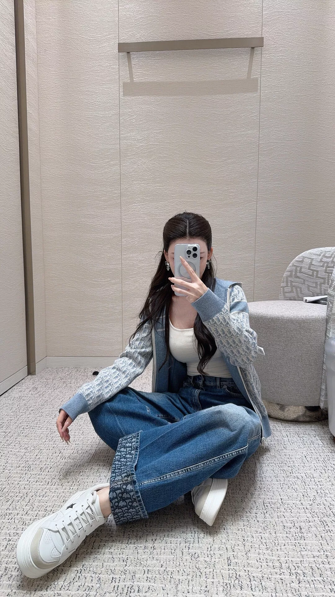디올 양면 후드 집업 가디건 상세 이미지 15
