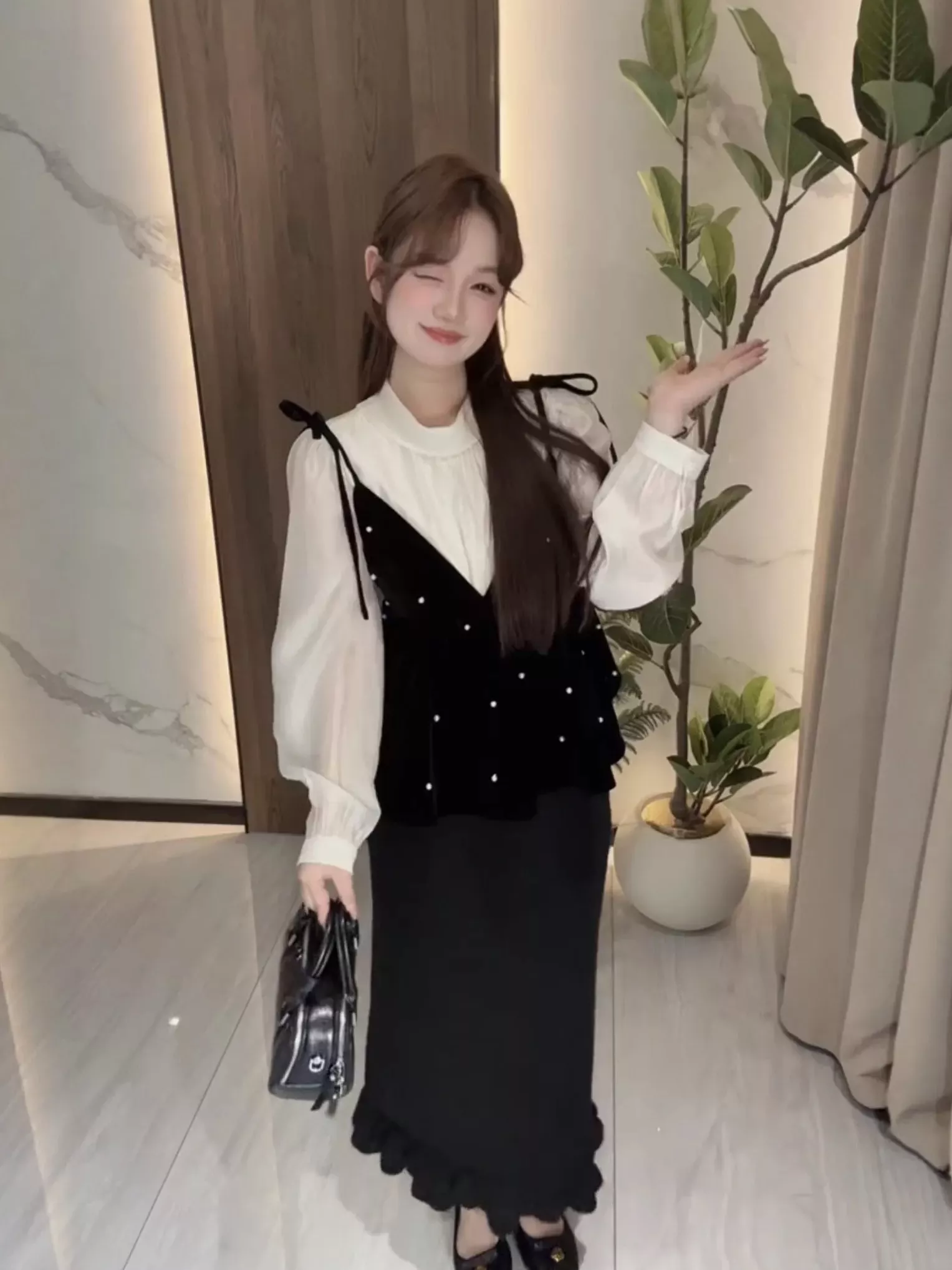 노브랜드 진주 포인트 끈나시 셔츠 2종 세트 상세 이미지 54