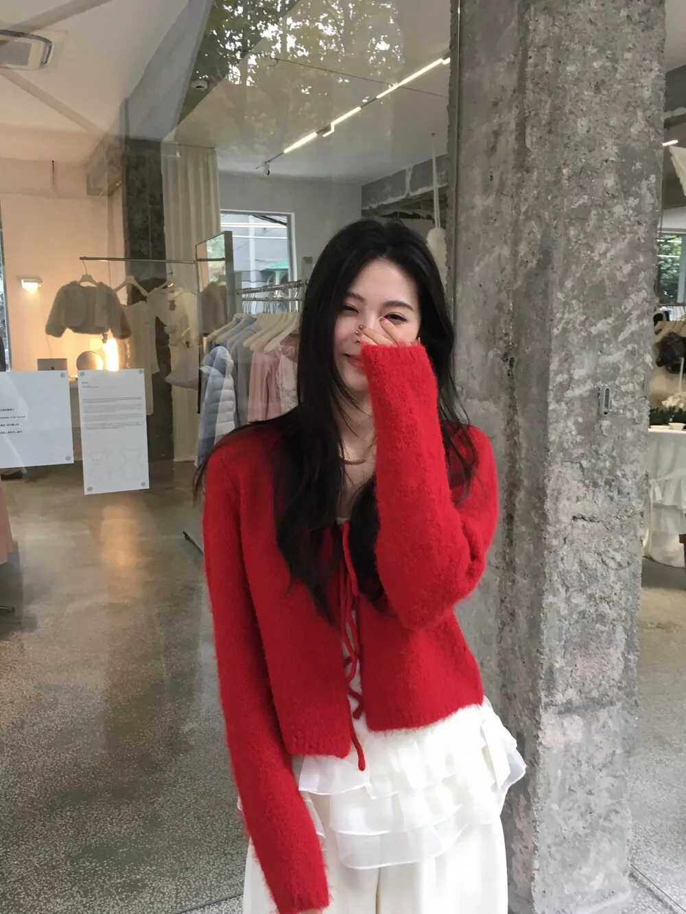 노브랜드 레드 니트 가디건 프릴 나시 2종 세트 상세 이미지 50