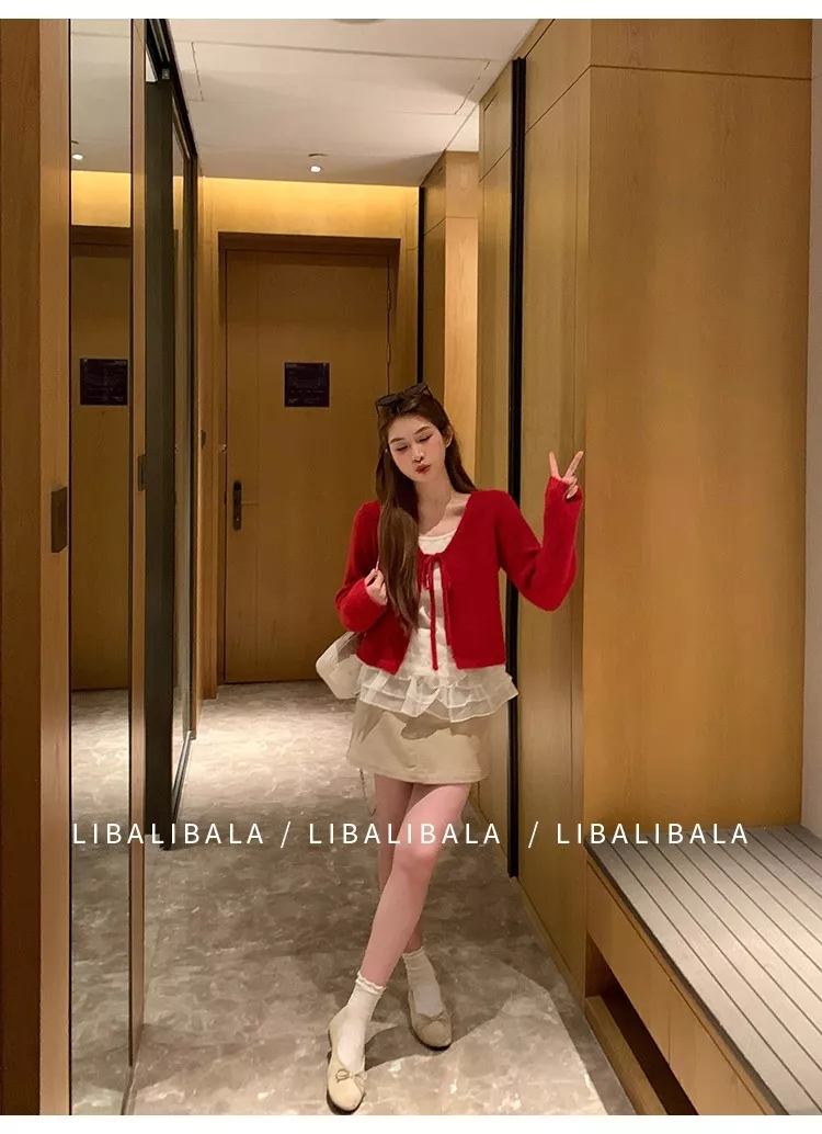 노브랜드 레드 니트 가디건 프릴 나시 2종 세트 상세 이미지 59