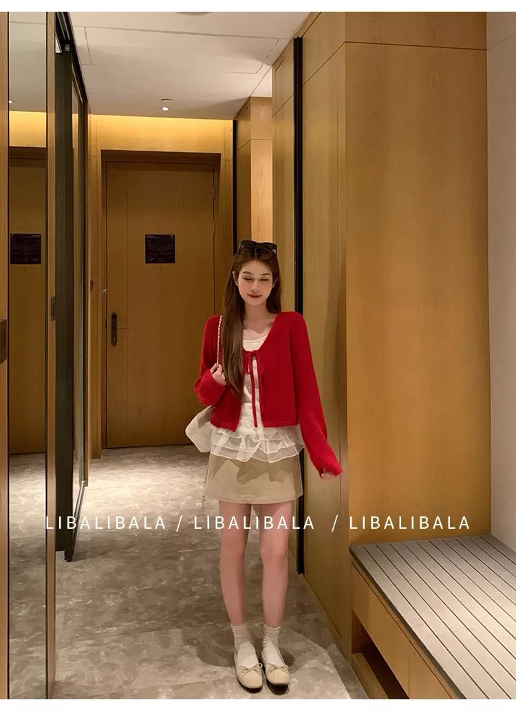 노브랜드 레드 니트 가디건 프릴 나시 2종 세트 상세 이미지 61