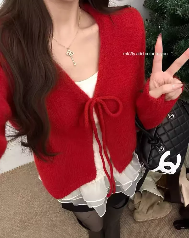 노브랜드 레드 니트 가디건 프릴 나시 2종 세트 상세 이미지 42