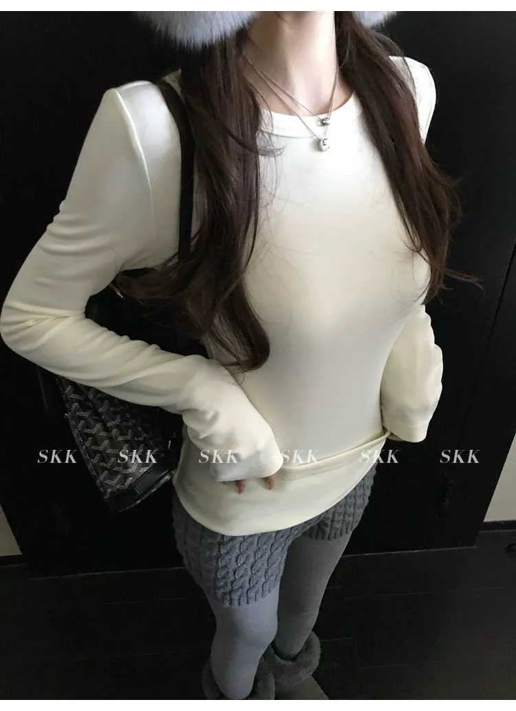 노브랜드 여성 슬림핏 기모 이너 티셔츠 상세 이미지 95