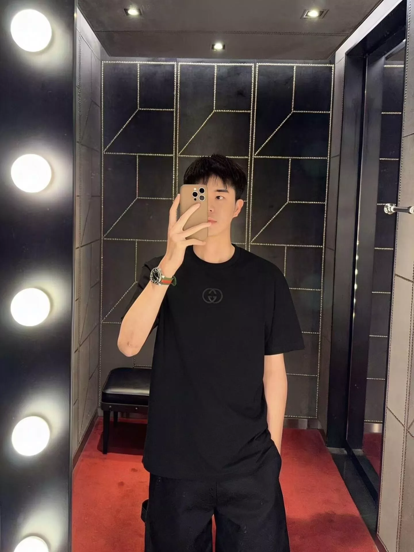 구찌 자수 로고 니트 코튼 반소매 티셔츠 상세 이미지 12