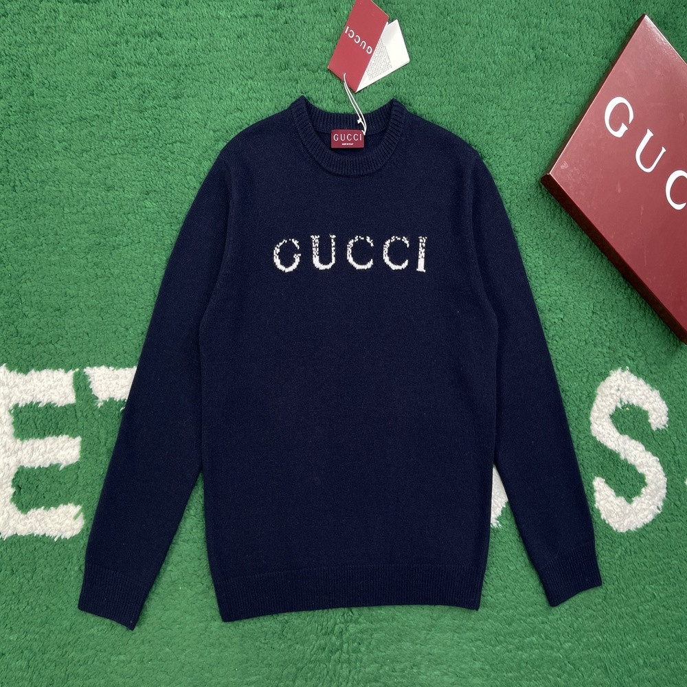 구찌 GUCCI 로고 인타르시아 울 니트