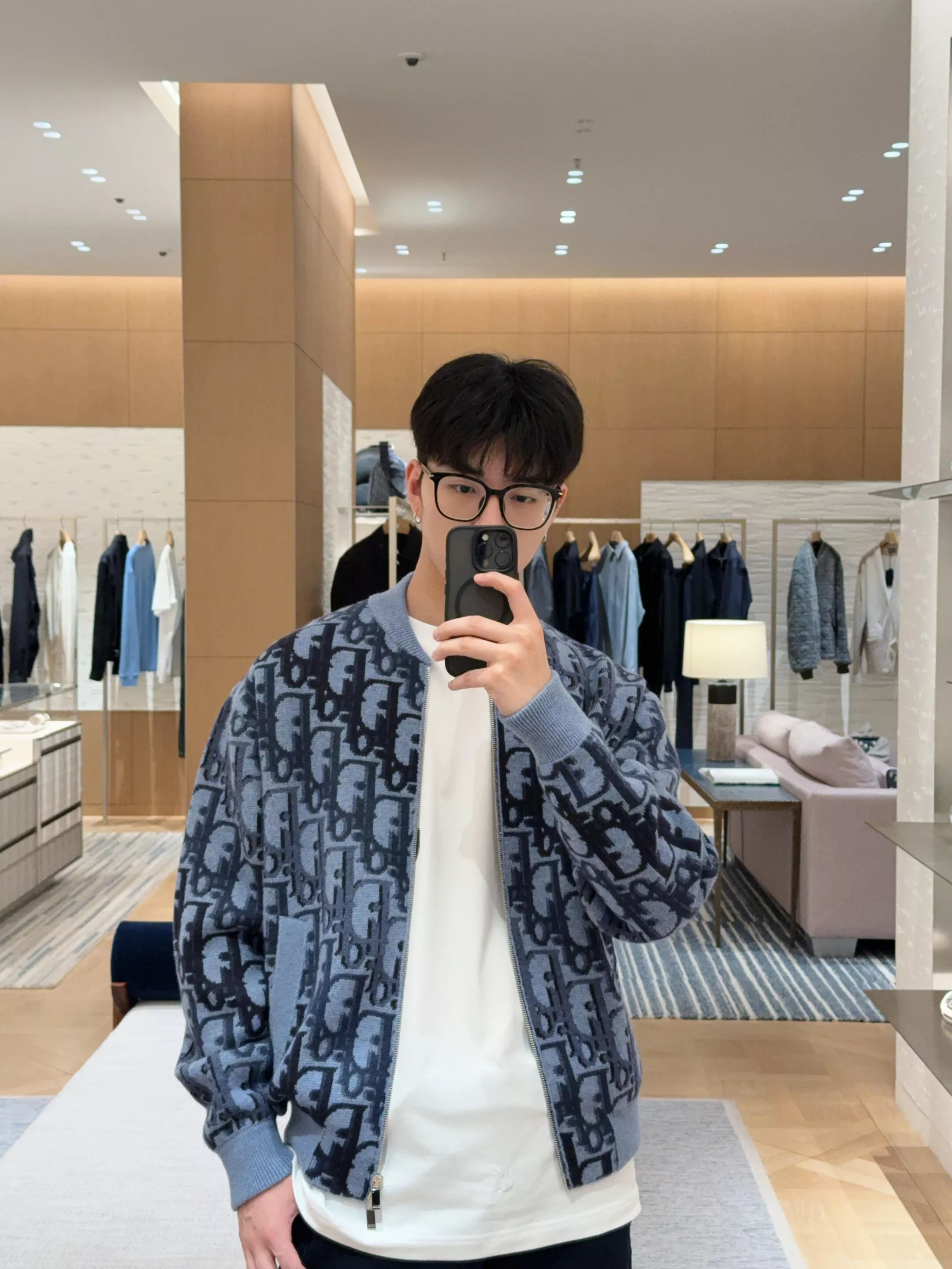 디올 오블리크 패턴 니트 집업 재킷 상세 이미지 24