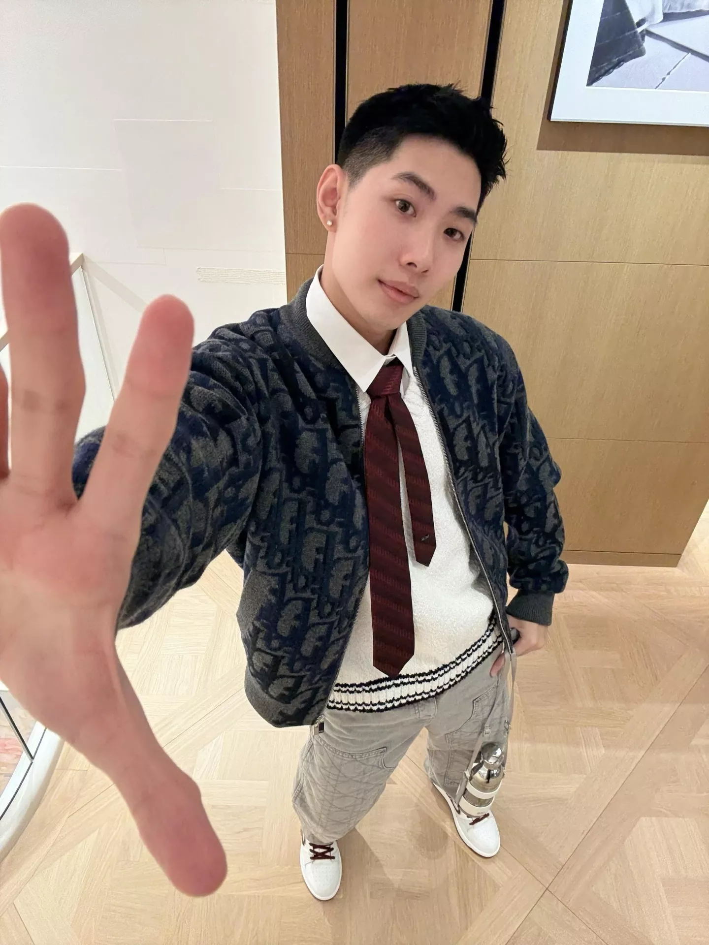디올 오블리크 패턴 니트 집업 재킷 상세 이미지 30