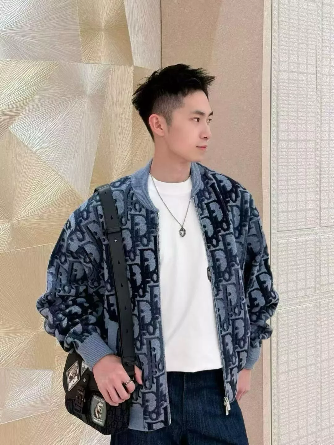 디올 오블리크 패턴 니트 집업 재킷 상세 이미지 26