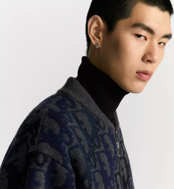 디올 오블리크 패턴 니트 집업 재킷 상세 이미지 12