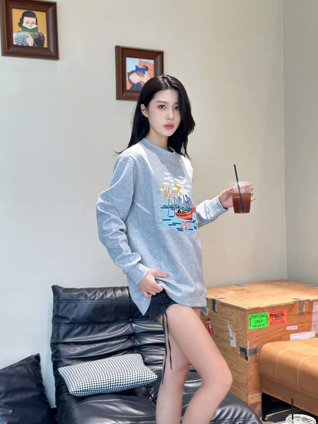 루이비통 25FW 낚시 풍경 자수 긴팔 티셔츠 상세 이미지 14
