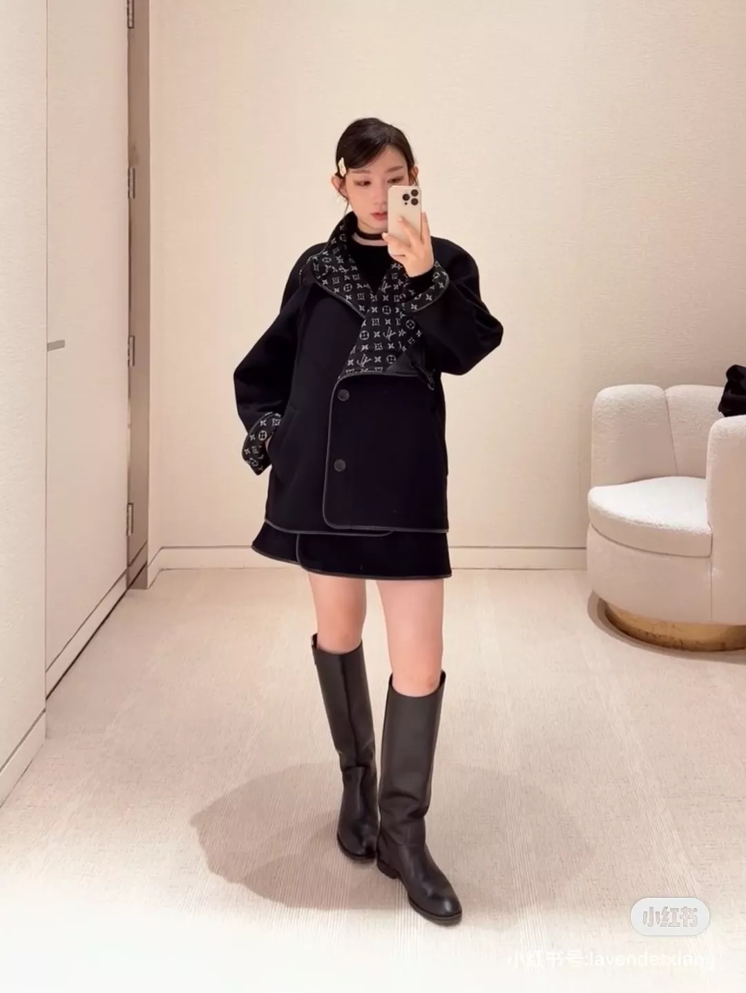 루이비통 모노그램 자카드 리버서블 후크 클로저 코트 상세 이미지 99
