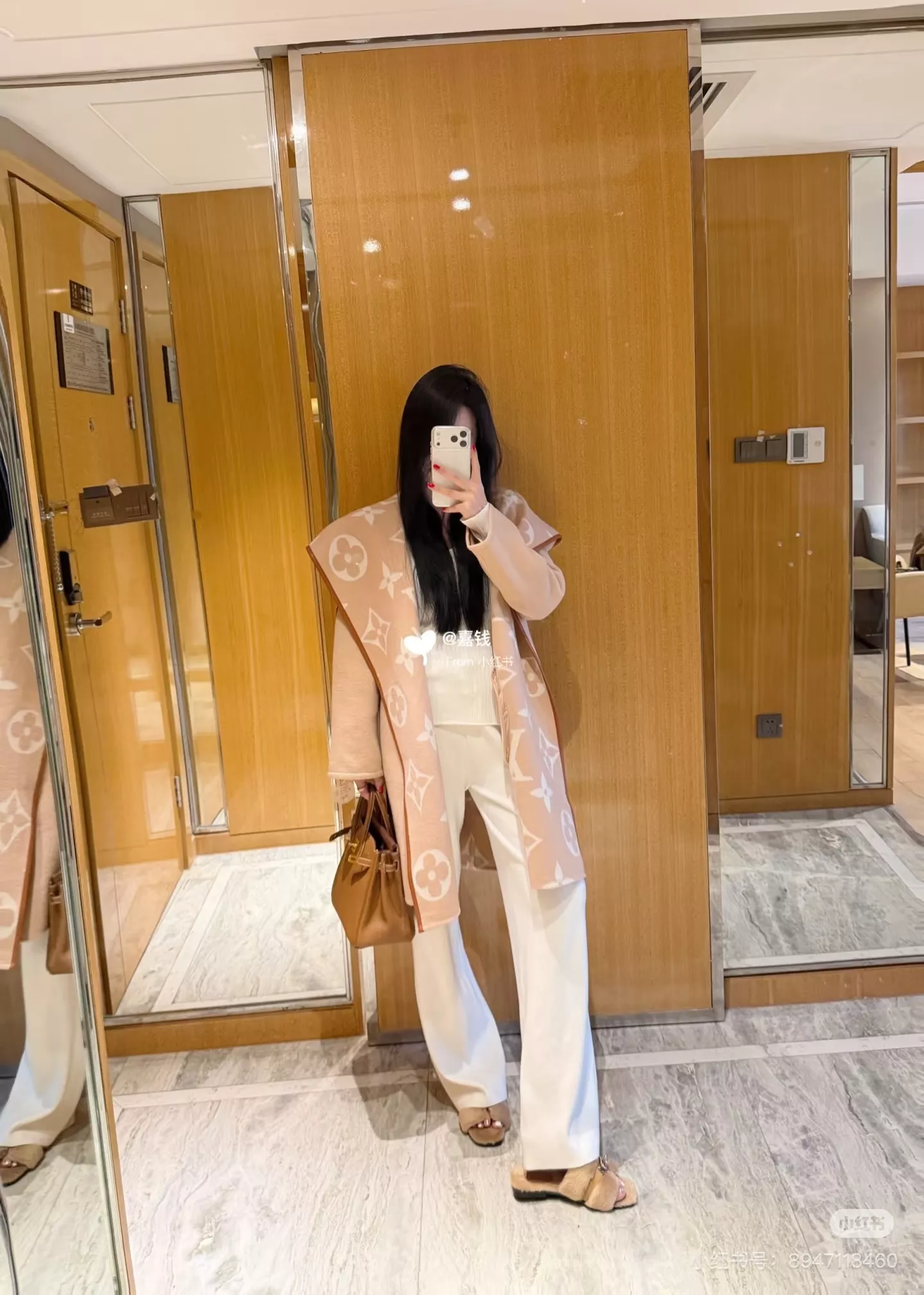 루이비통 모노그램 자카드 후드 벨트 롱 코트 상세 이미지 60