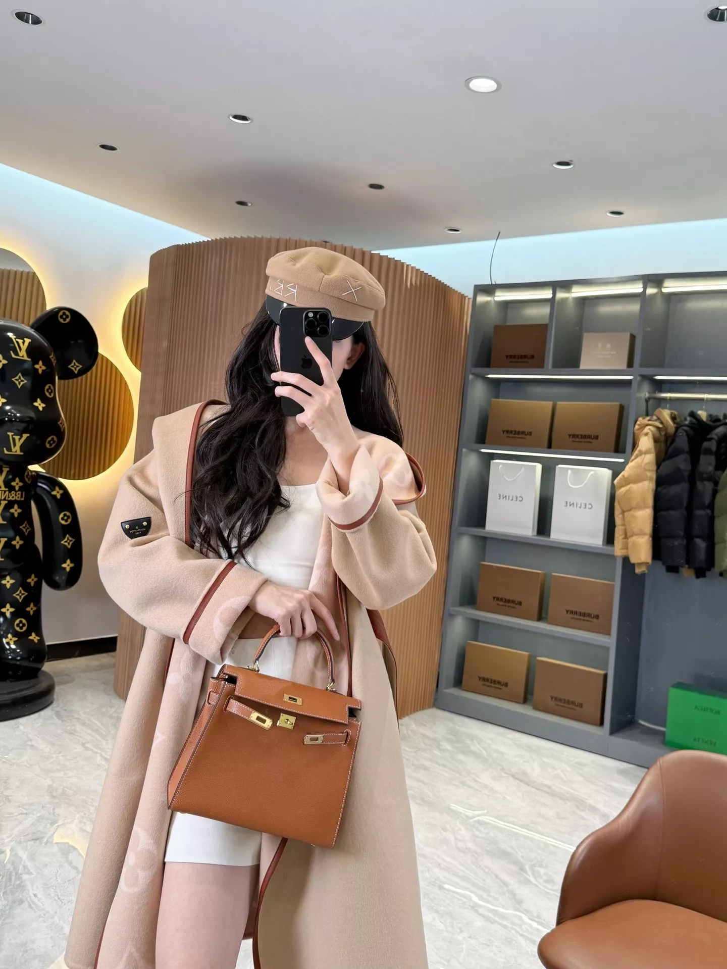루이비통 모노그램 자카드 후드 벨트 롱 코트 상세 이미지 91
