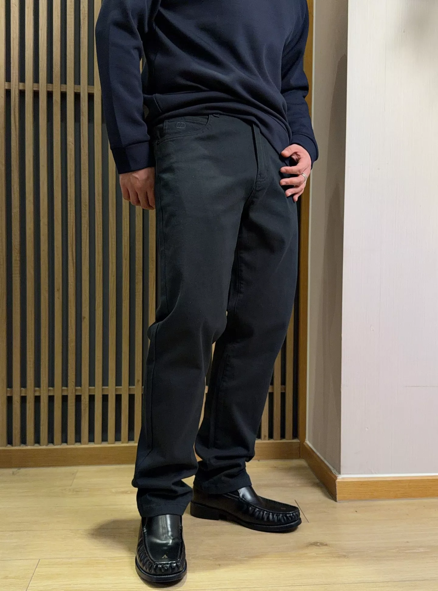 발렌티노 블루잉크 기모 코튼 스트레이트 팬츠 상세 이미지 10