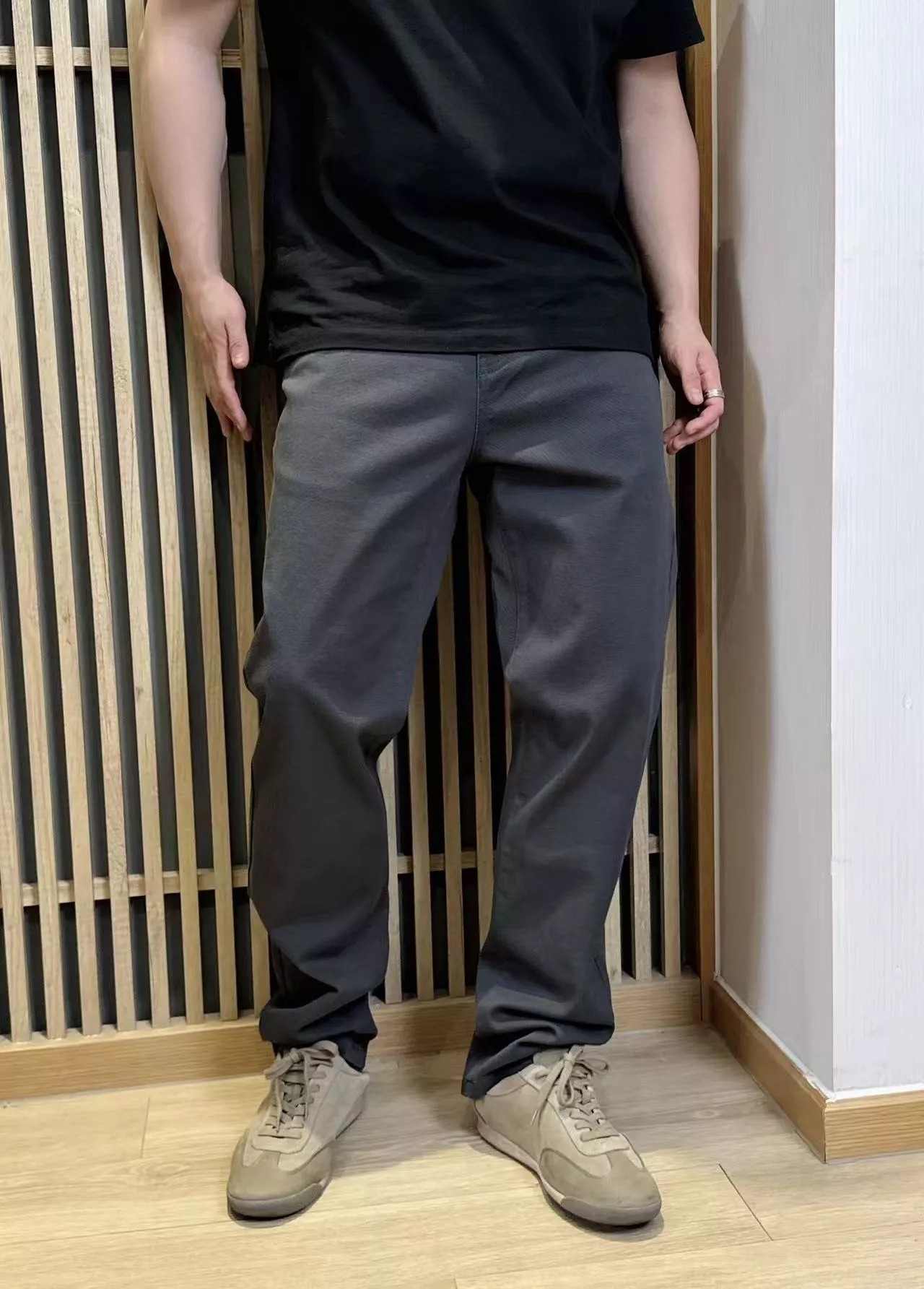 엠포리오아르마니 그래파이트 그레이 기모 스트레이트 팬츠 상세 이미지 10