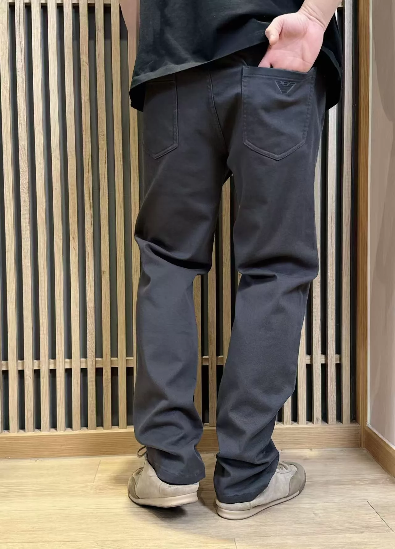 엠포리오아르마니 그래파이트 그레이 기모 스트레이트 팬츠 상세 이미지 15
