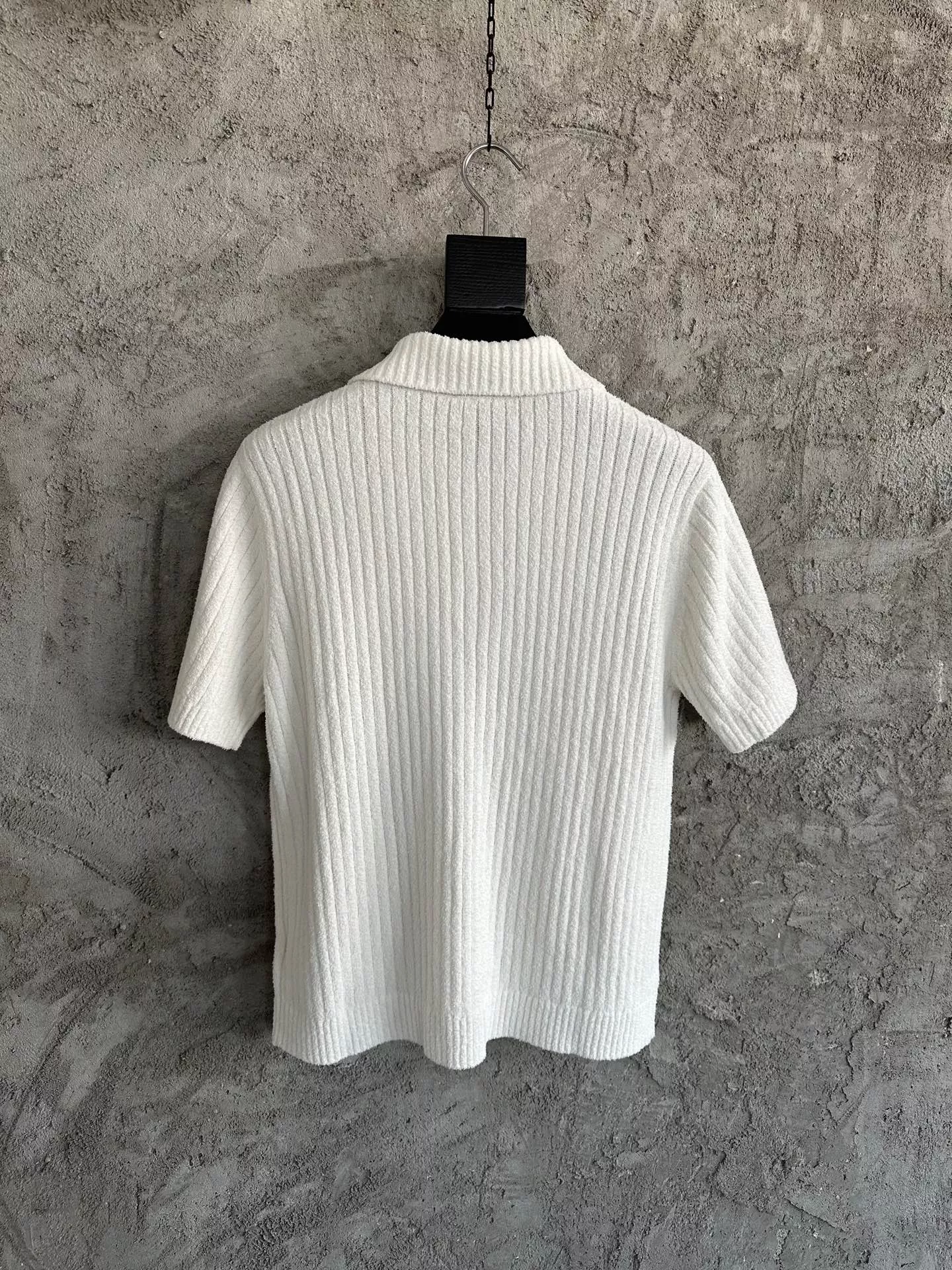 카사블랑카 세로 스트라이프 니트 폴로 셔츠 상세 이미지 8