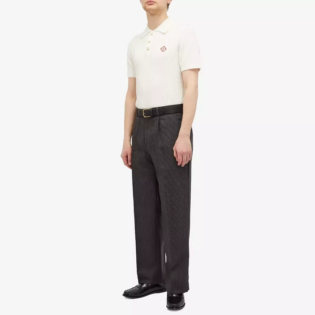 카사블랑카 세로 스트라이프 니트 폴로 셔츠 상세 이미지 13