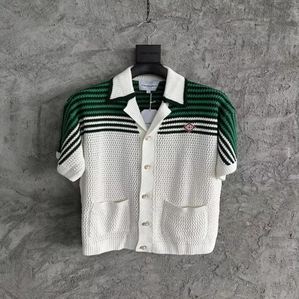 카사블랑카 2023SS 스트라이프 코튼 니트 카디건
