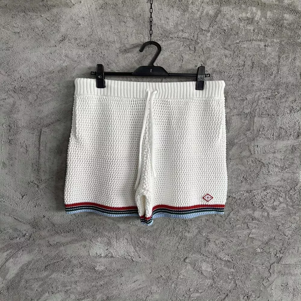 카사블랑카 2025SS 슬로건 자수 크로셰 니트 쇼츠