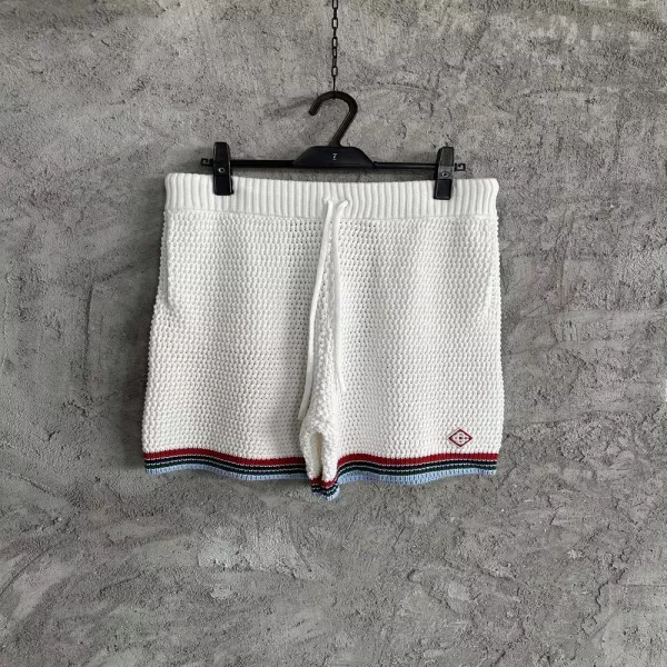 카사블랑카 2025SS 슬로건 자수 크로셰 니트 쇼츠