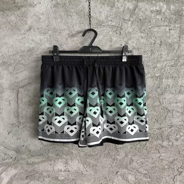 카사블랑카 블랙 하트 그래픽 실크 쇼츠