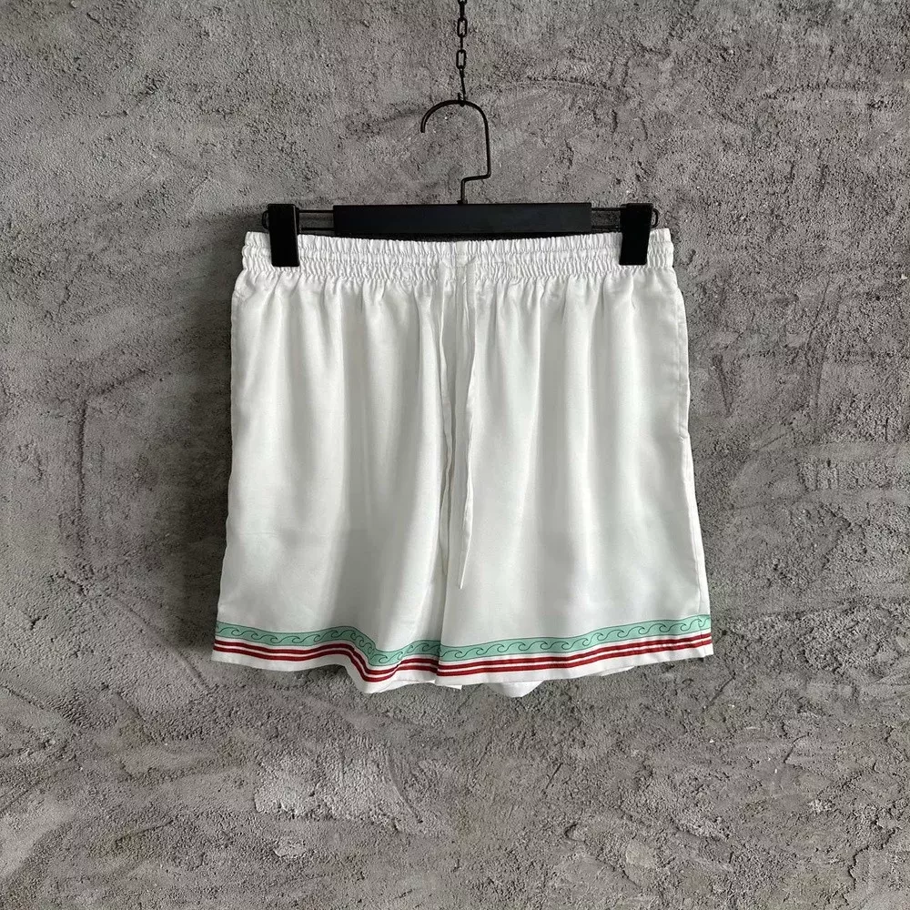 카사블랑카 철갑상어 그래픽 실크 쇼츠