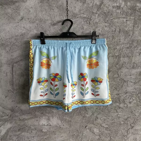카사블랑카 2024SS 선플라워 프린트 실크 쇼츠