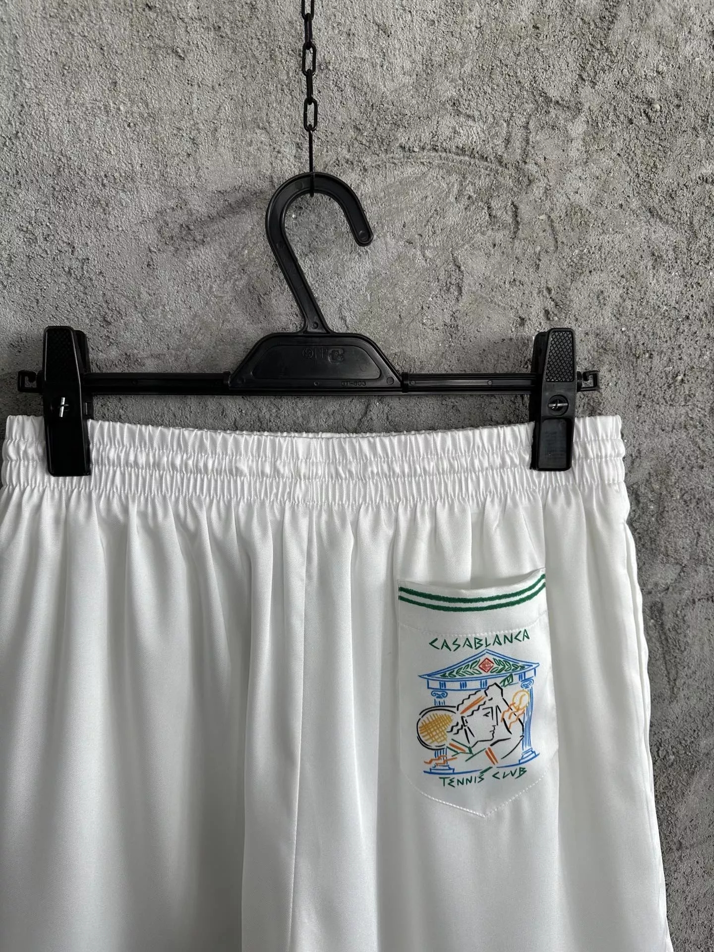 카사블랑카 테니스 라켓 그래픽 실크 쇼츠 상세 이미지 7