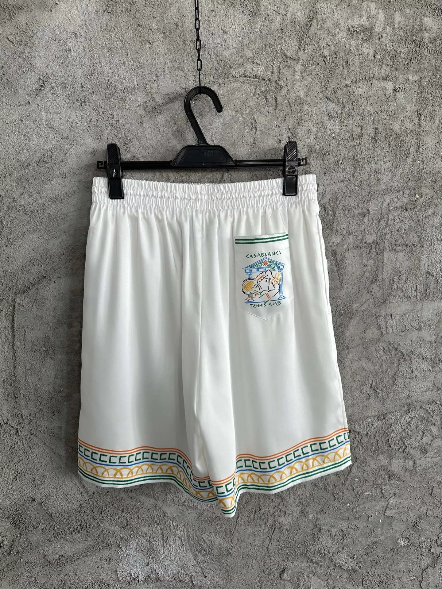카사블랑카 테니스 라켓 그래픽 실크 쇼츠 상세 이미지 6