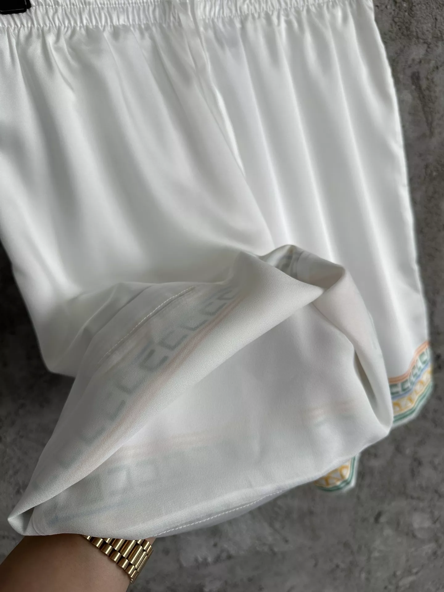 카사블랑카 테니스 라켓 그래픽 실크 쇼츠 상세 이미지 5