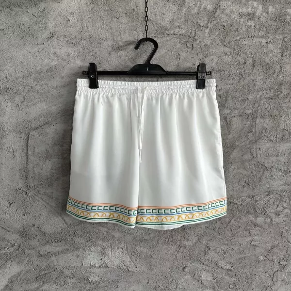 카사블랑카 테니스 라켓 그래픽 실크 쇼츠