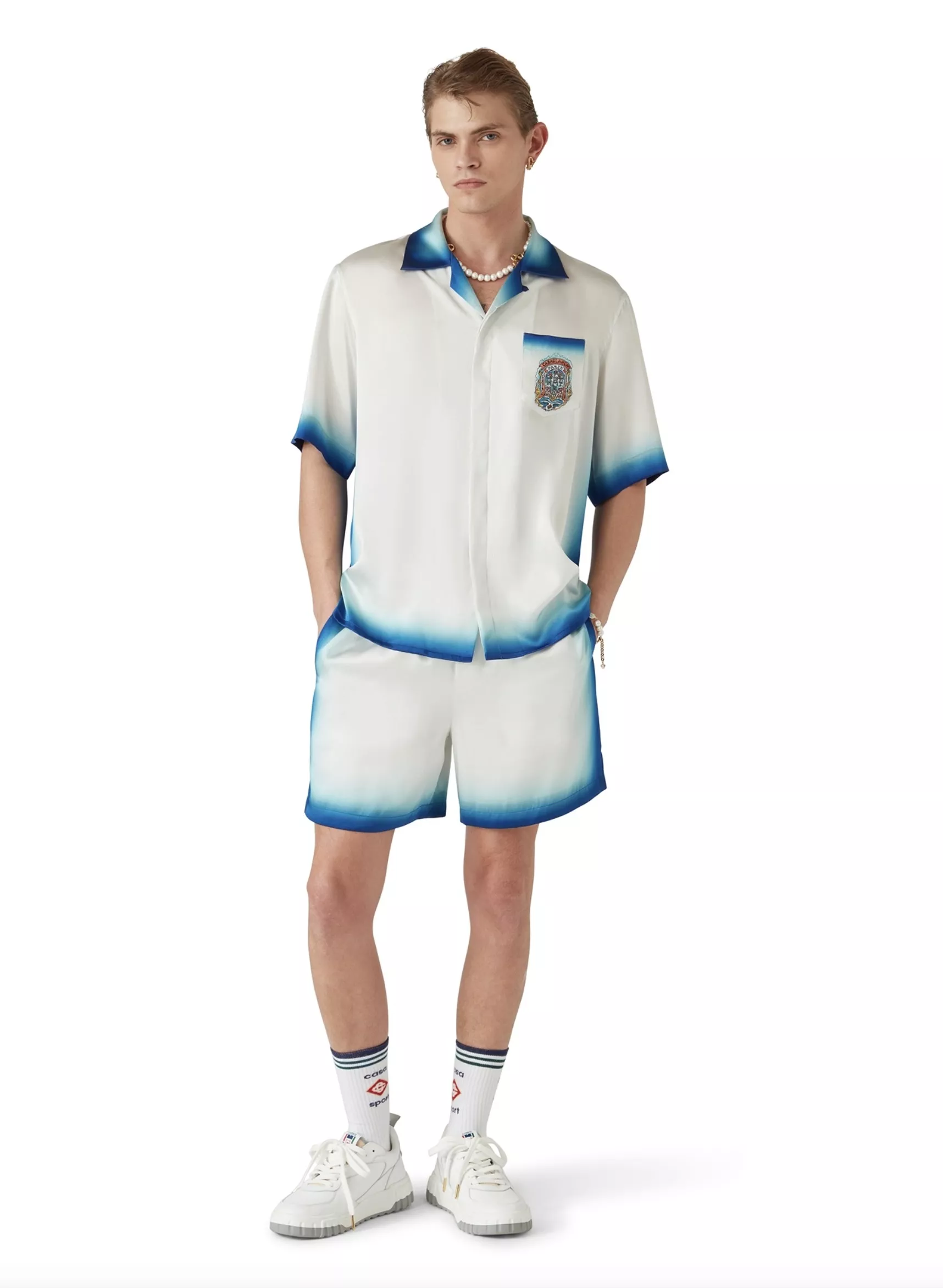 카사블랑카 2025SS 화염 패턴 실크 쇼츠 상세 이미지 11