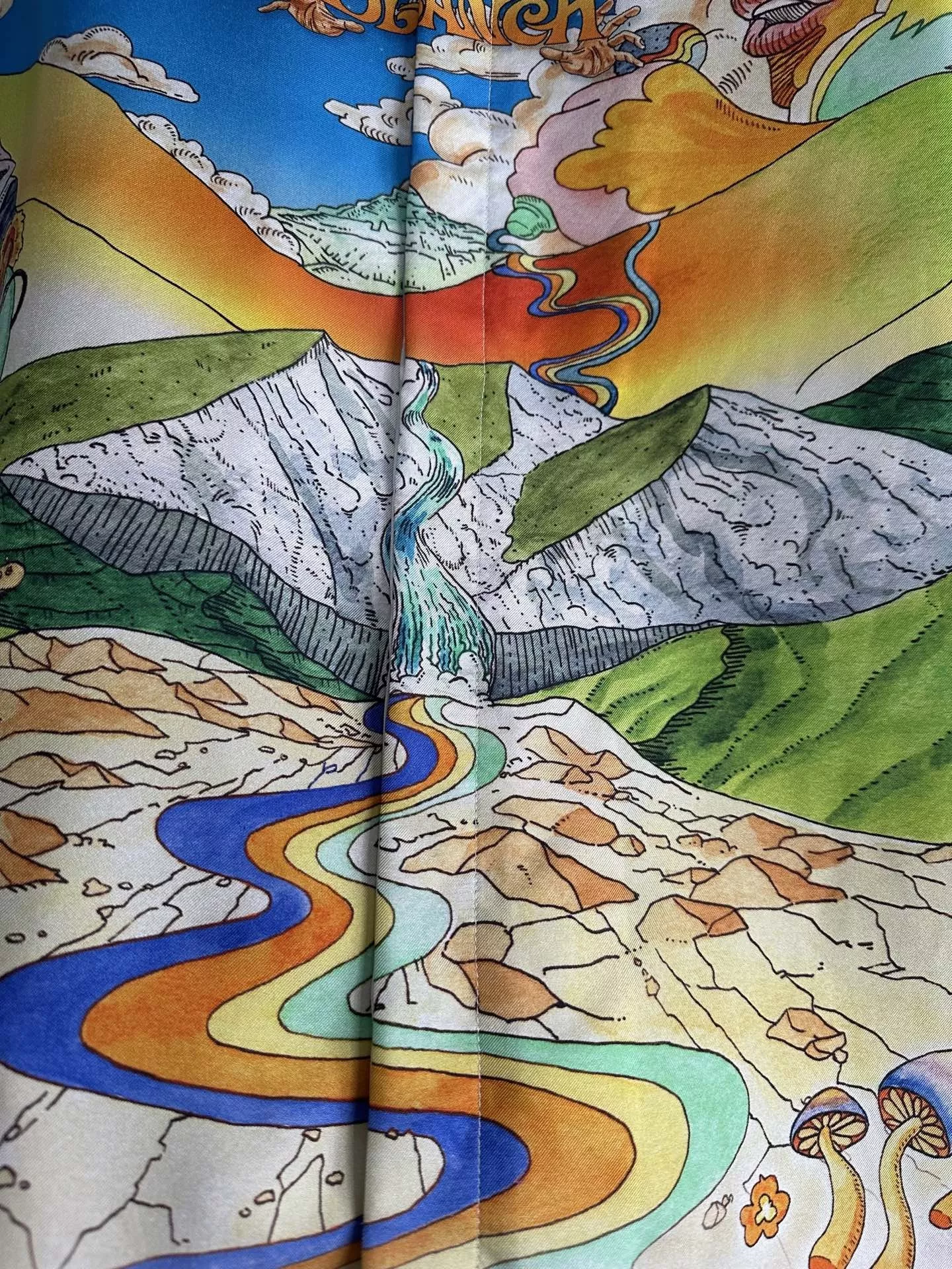 카사블랑카 리버 그래픽 실크 긴소매 셔츠 상세 이미지 4