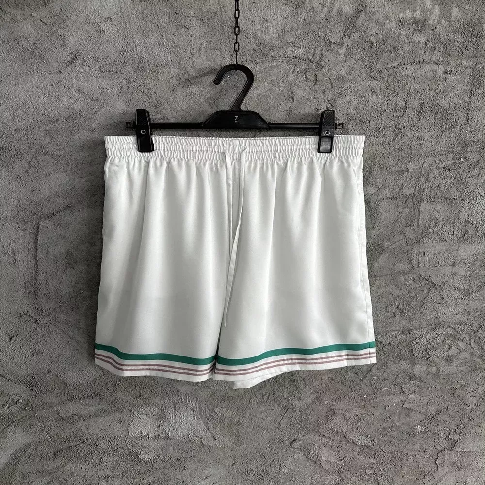 카사블랑카 벚꽃 패턴 실크 쇼츠