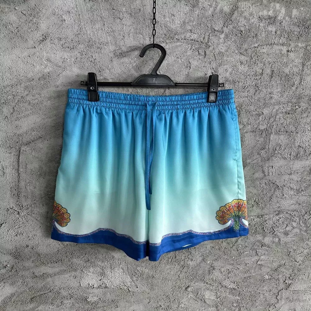 카사블랑카 컬러 조개 패턴 실크 쇼츠
