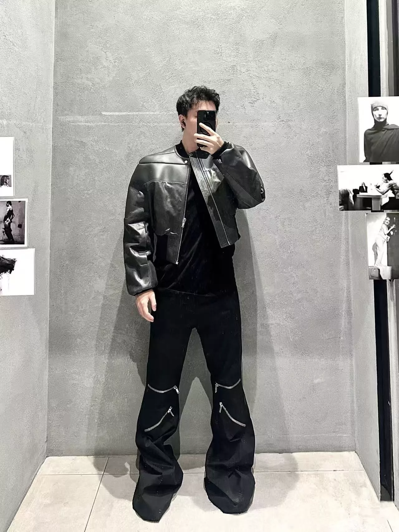 릭오웬스 2025SS 지퍼 디테일 부츠컷 팬츠 상세 이미지 17