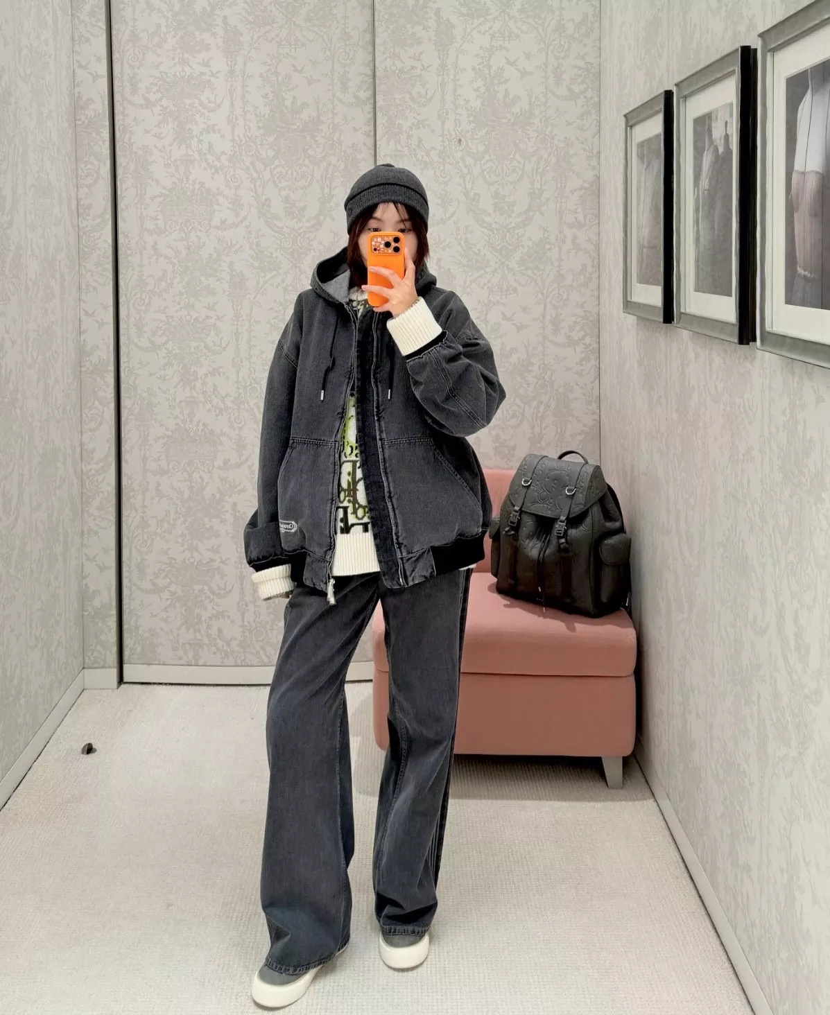 디올 워싱 데님 후드 집업 재킷 상세 이미지 15