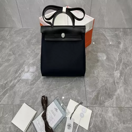 에르메스 에르백 리미티드 배색 캔버스 레더 백