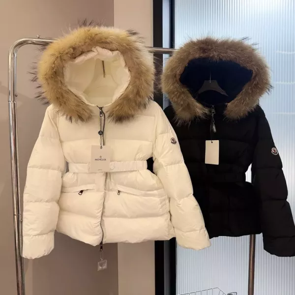 몽클레어 보에드 후드 벨트 퍼카라 슬림 패딩