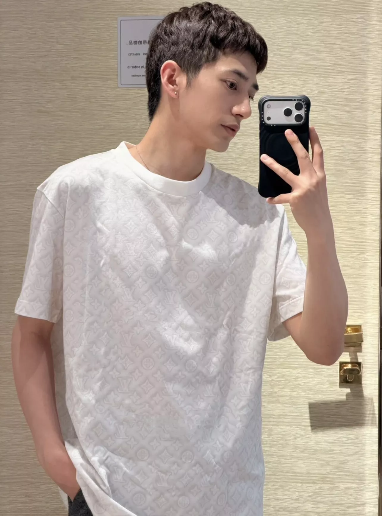 루이비통 헤일로 모노그램 프린트 코튼 티셔츠 상세 이미지 11