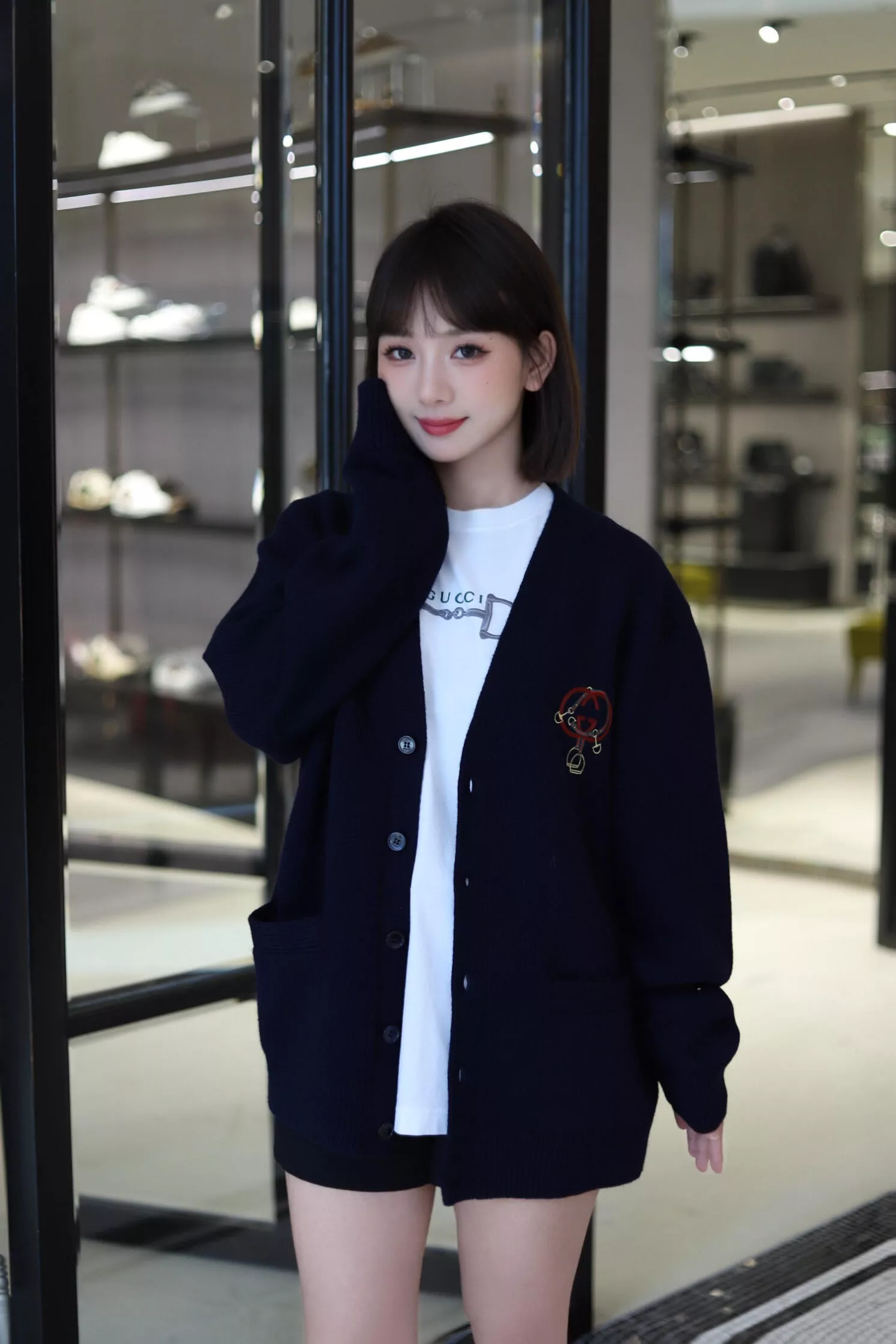 구찌 GG 랜턴 자수 니트 가디건 상세 이미지 12