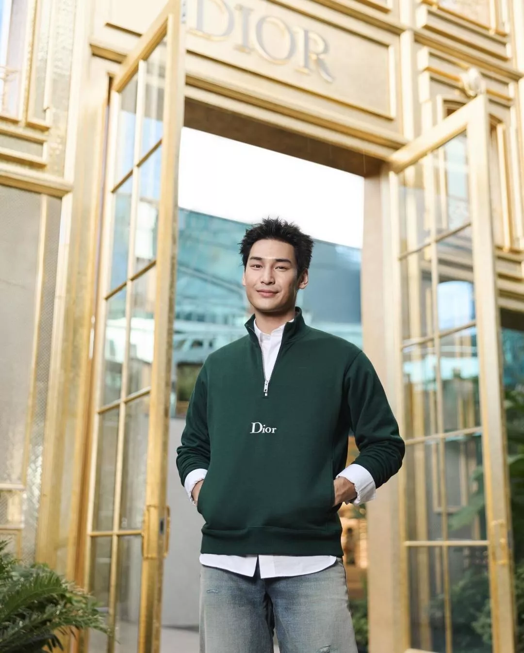 디올 로고 자수 하프집업 하이넥 스웨트셔츠 상세 이미지 21