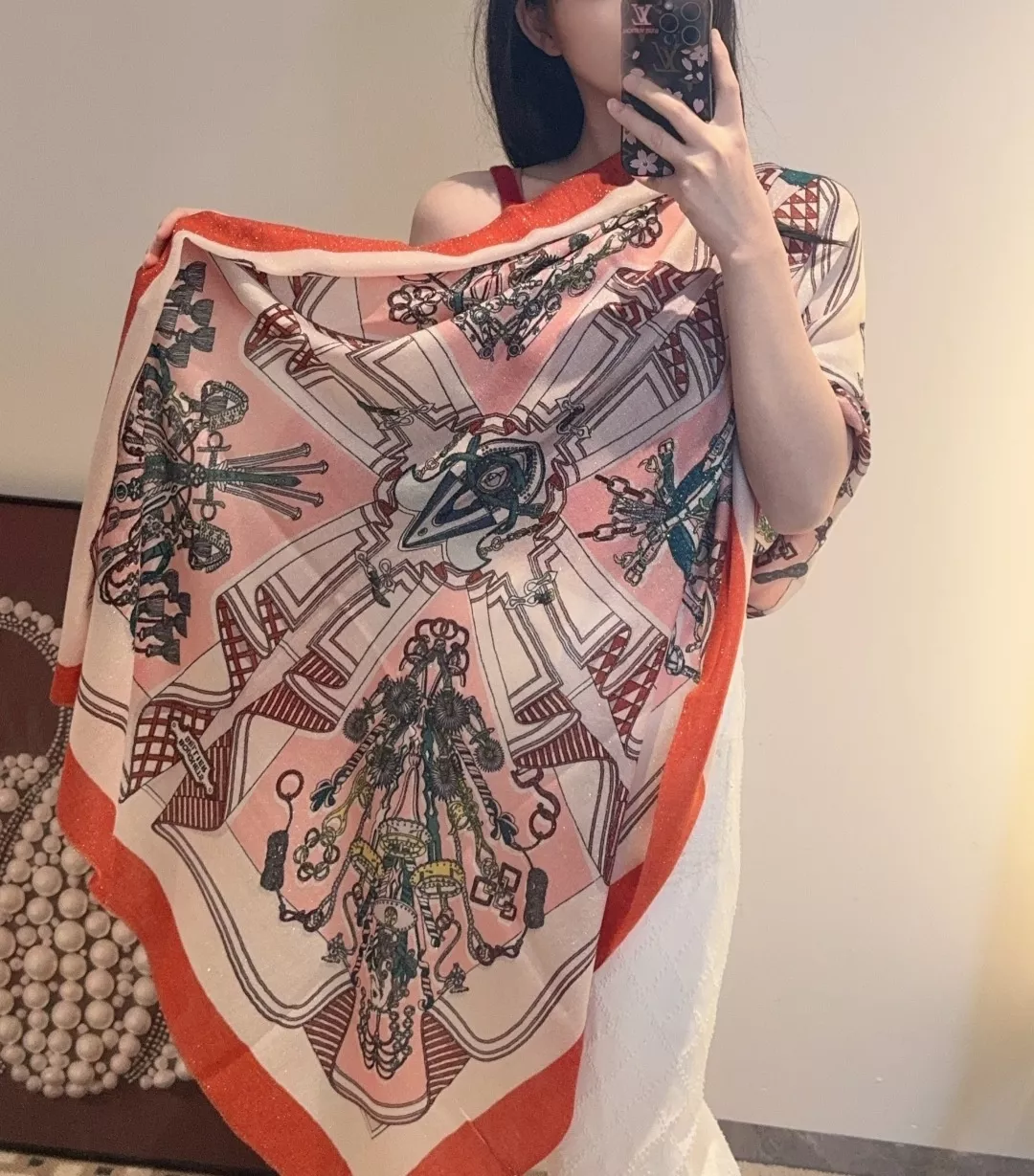 루이비통 실버사 포인트 캐시미어 숄 상세 이미지 2