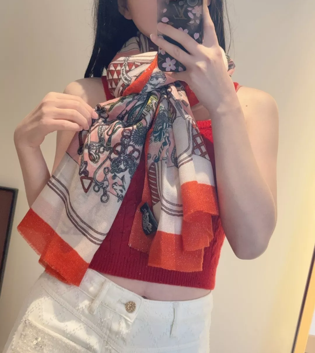 루이비통 실버사 포인트 캐시미어 숄 상세 이미지 1