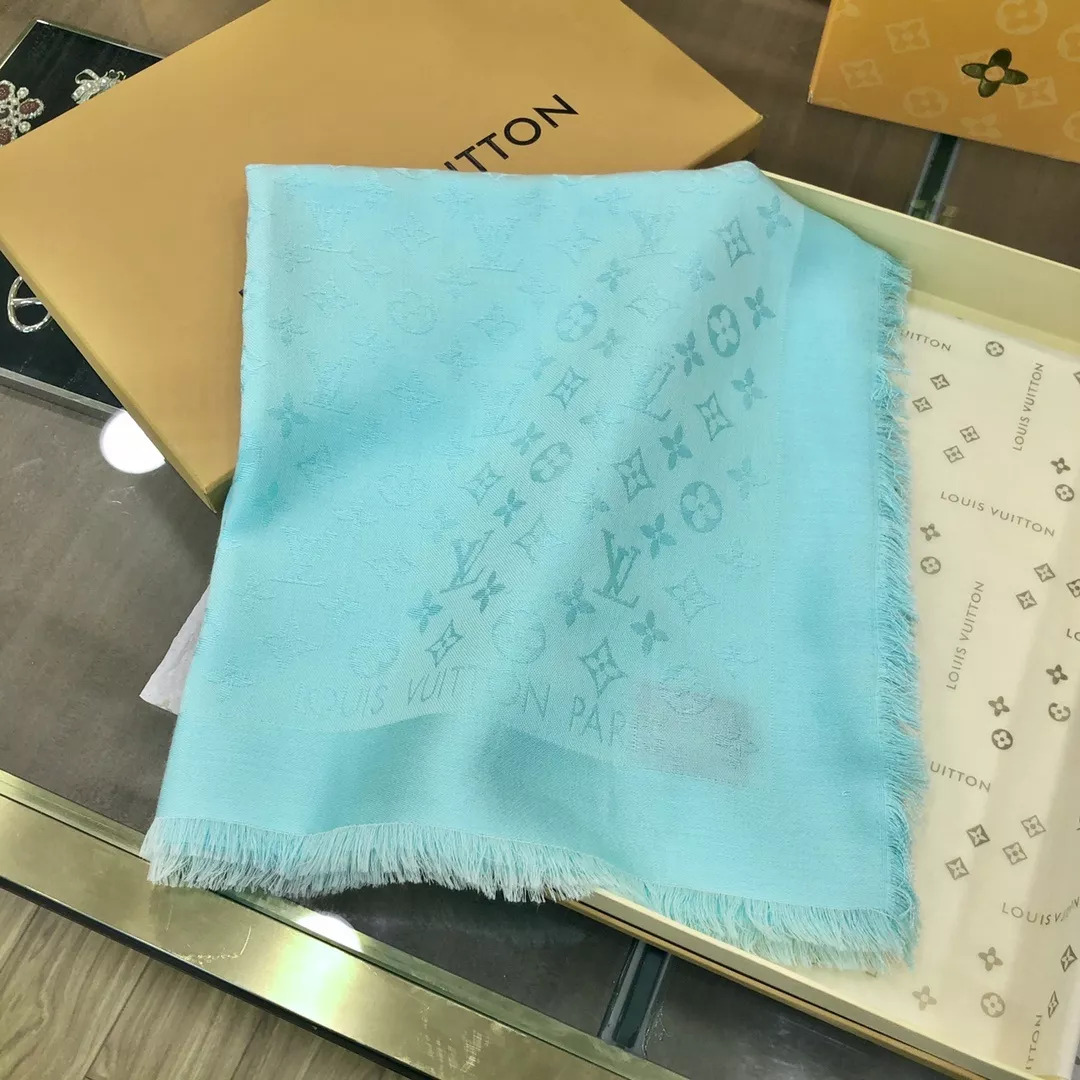 루이비통 샤인 모노그램 실크 울 숄 상세 이미지 2