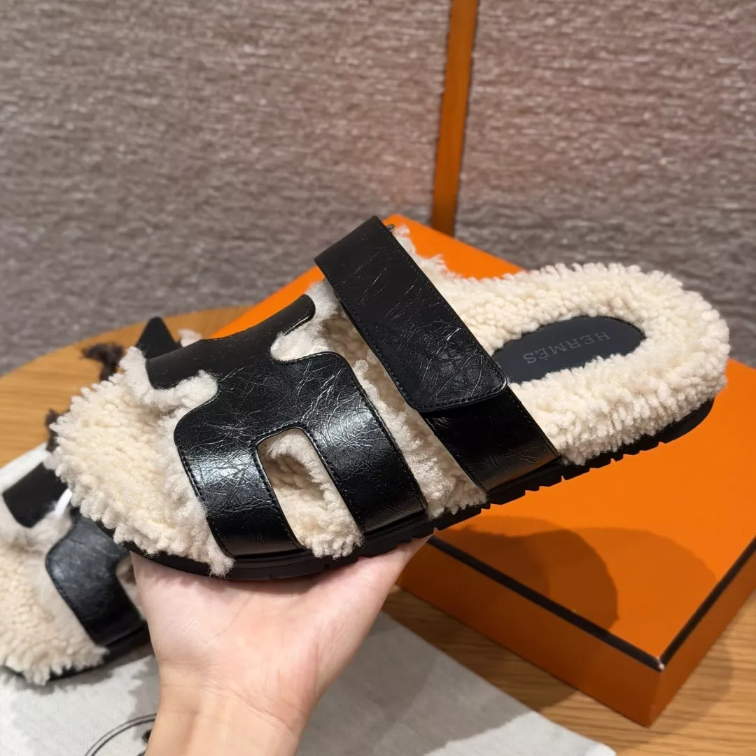 에르메스 쉬프르 퍼 안감 슬리퍼 상세 이미지 2