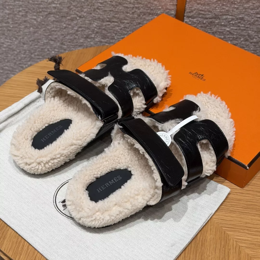 에르메스 쉬프르 퍼 안감 슬리퍼 상세 이미지 3