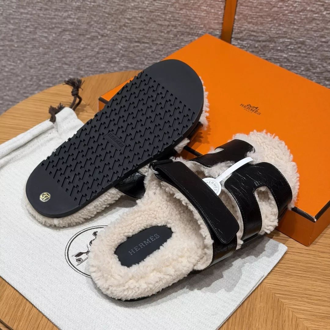 에르메스 쉬프르 퍼 안감 슬리퍼 상세 이미지 5